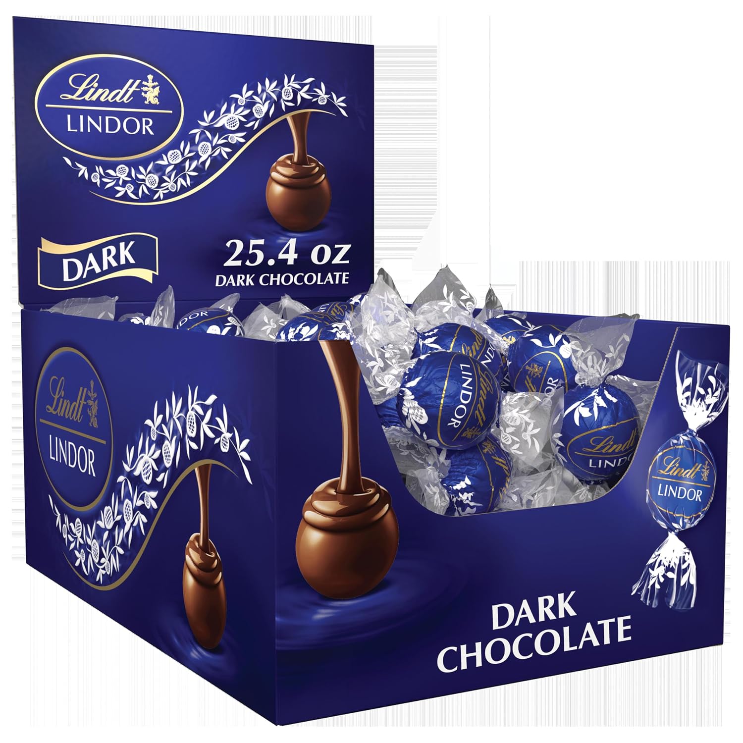 Lindt LINDOR Dark Chocolate Candy Truffles, 60 Count Box