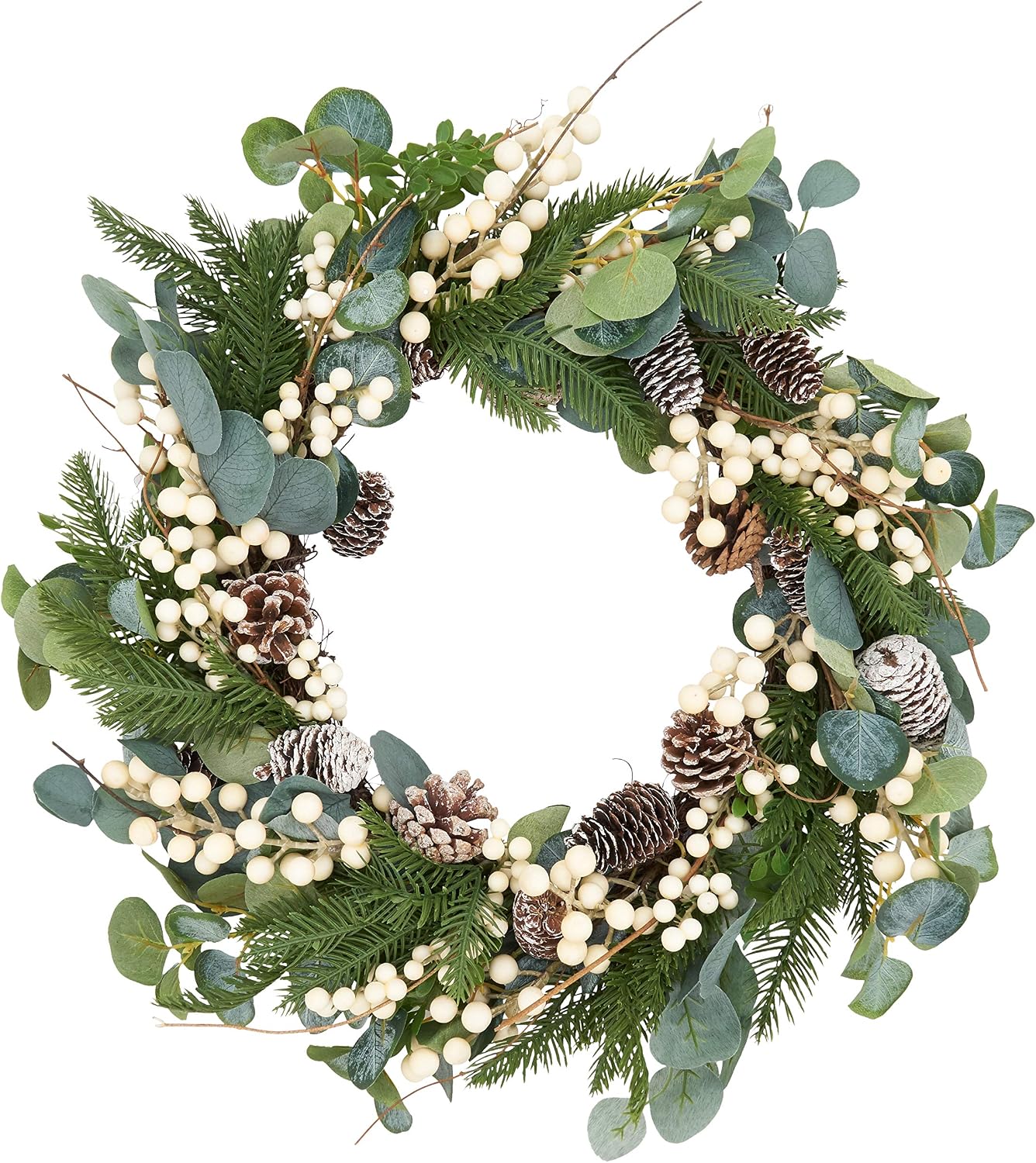 SARO LIFESTYLE Pinecone Eucalyptus Wreath, 26"