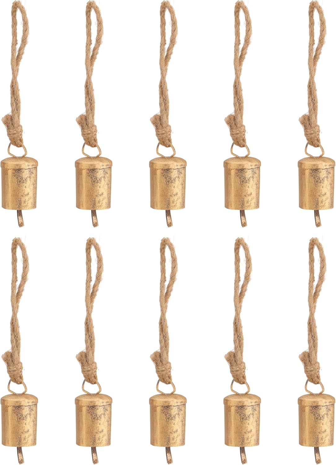 Vivanta 10 Pcs Rustic Gold Metal Bells for Crafts