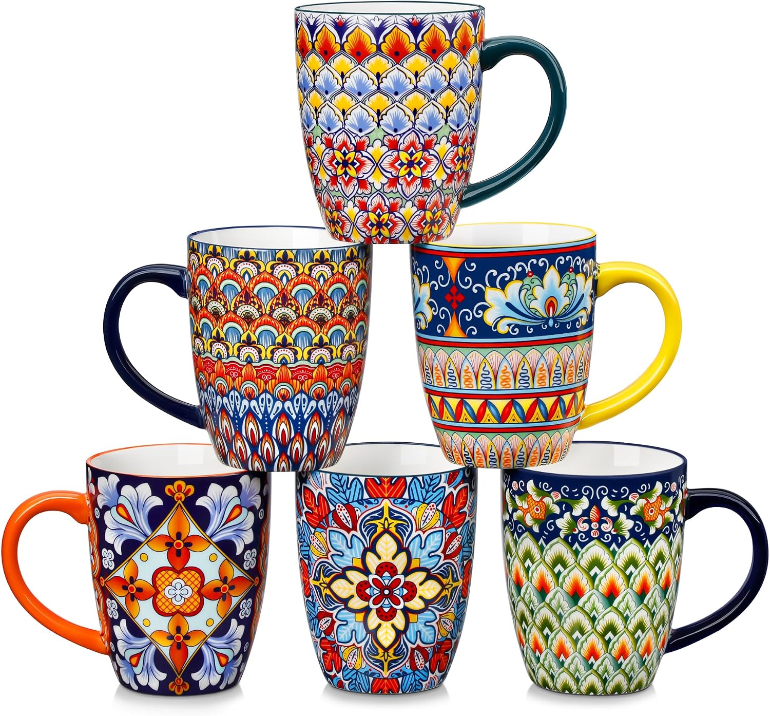 vancasso SIMI Large Coffee Mugs, 16 oz, Set of 6