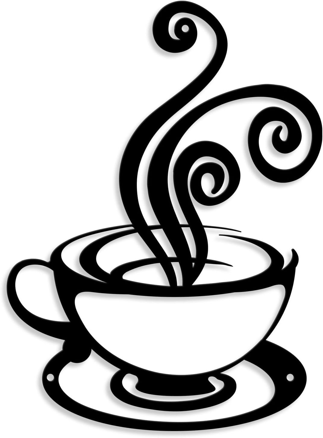 Oubasa Metal Coffee Cup Silhouette Wall Art, Black