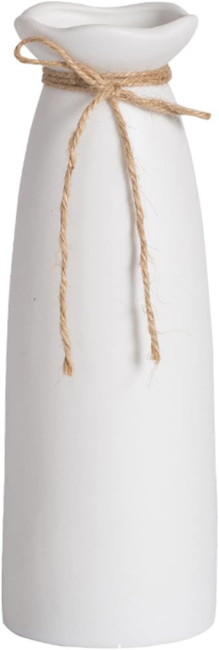White Ceramic Vase-Flower Vase Dried Flower Vase for Modern Home Decor, Fit for Foyer Living Room Fireplace Bedroom Kitchen,Decent Gift, 8.27