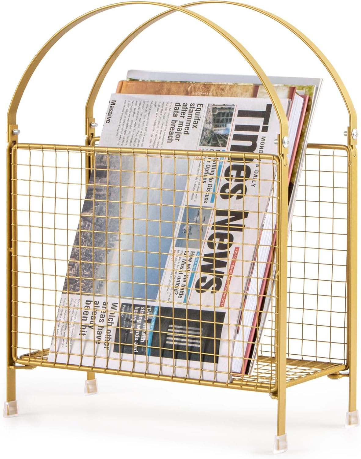 PUERSI Freestanding Magazine Holder, Metal Magazine Rack Floor Stand
