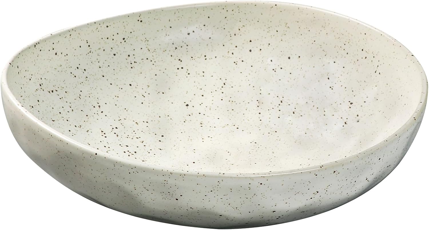 salomayes Wabi-Sabi Ceramic Decorative Bowl, Matte Off-White Catchall Bowl