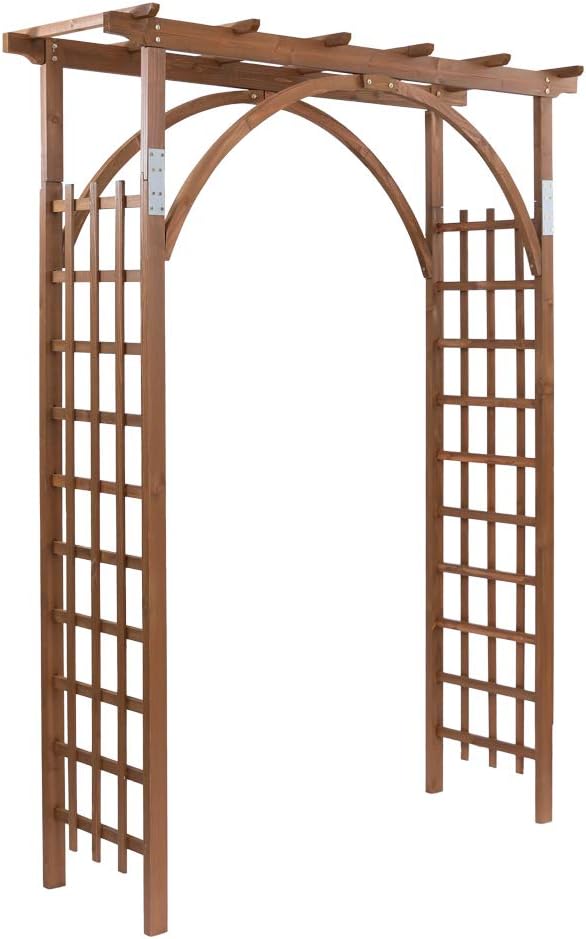 VINGLI 85 Inch Wooden Arbor Garden Arch, Wedding Arch