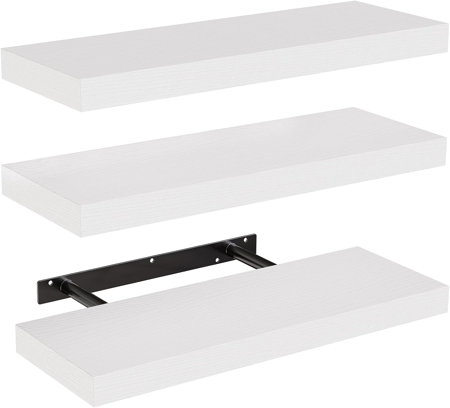 Amada 15.7' Floating Shelves for Wall Decor & Storage, Set of 3, White