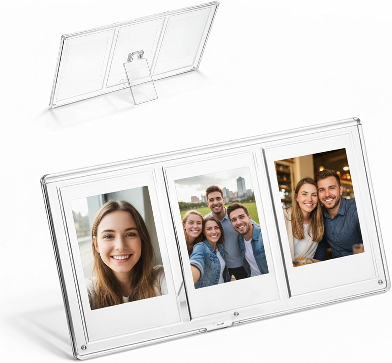 2 x 3 Mini Picture Frame, 3 Grid Clear Table Photo Frame