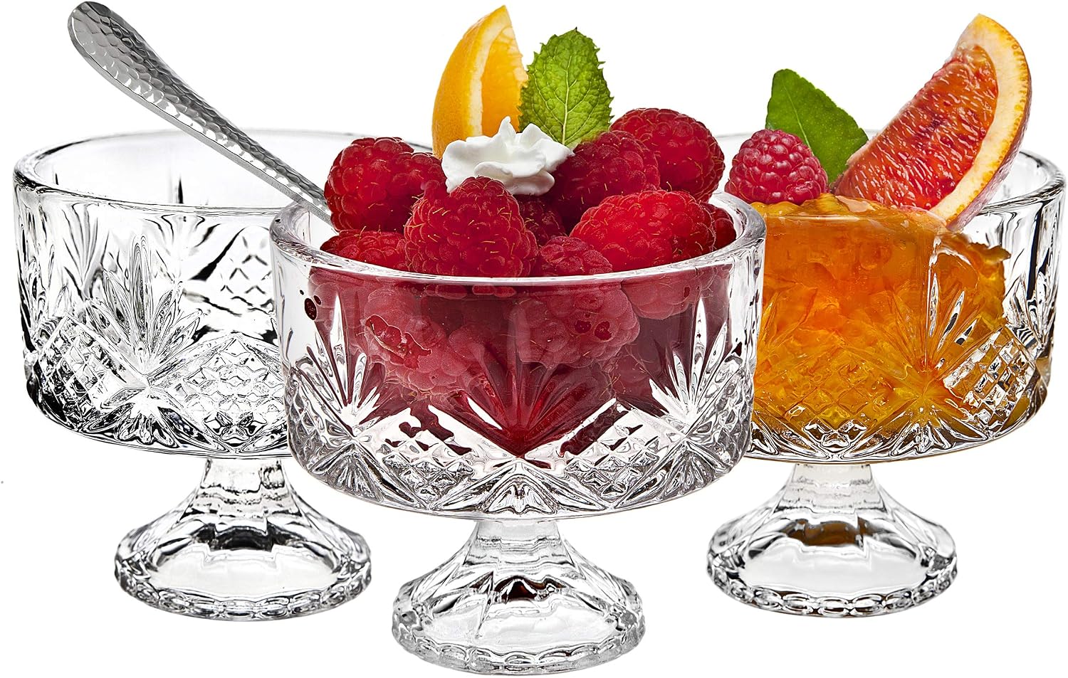Godinger Dublin Trifle Tasters, Glass Dessert Cups, Set of 8