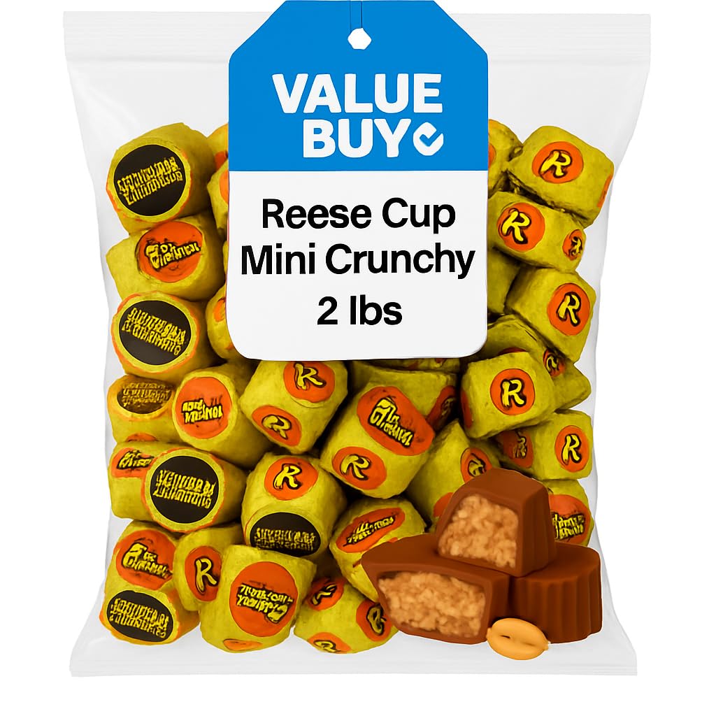 Crunchy Peanut Butter Miniature Cups, Individually Wrapped Milk Chocolate Candy, 2 lb