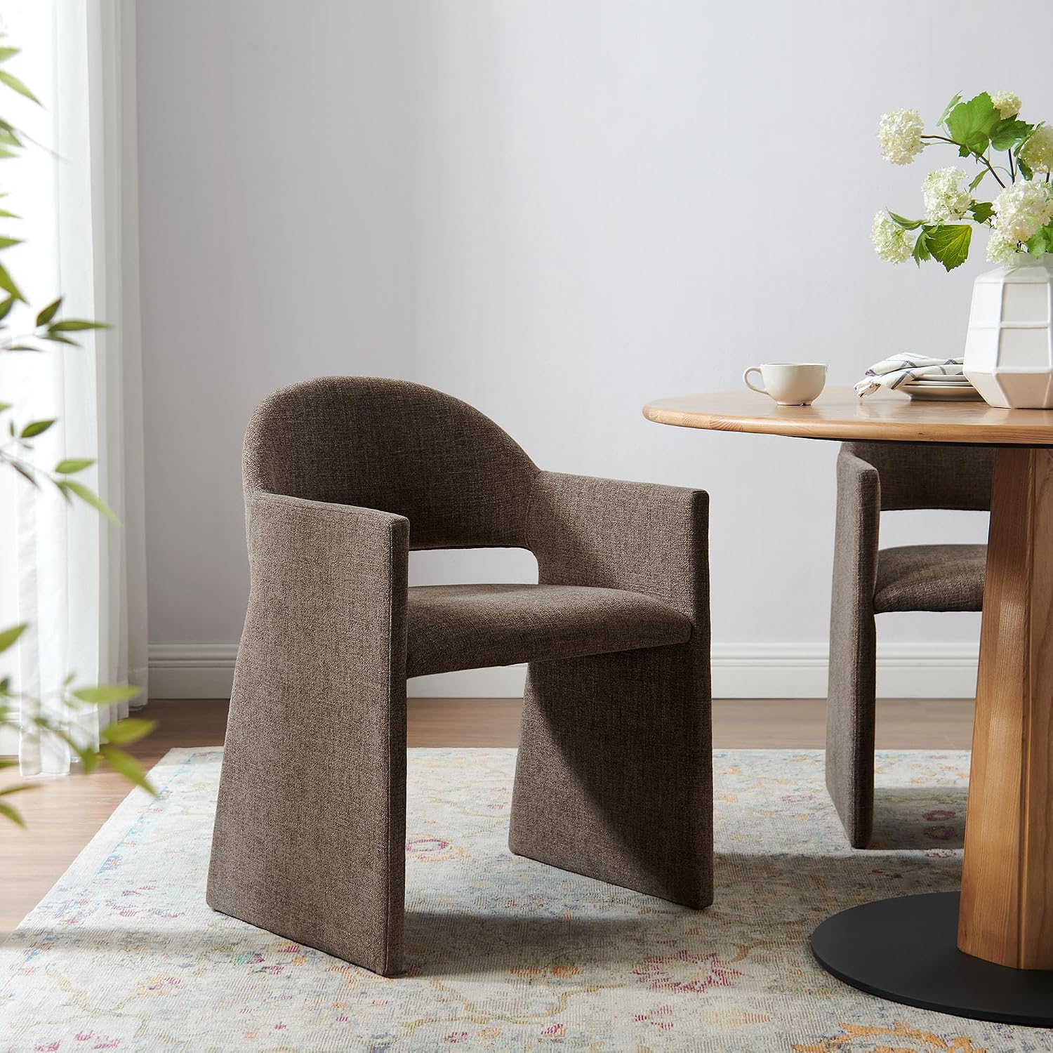 Modway Talia Upholstered Dining Armchair, Mocha