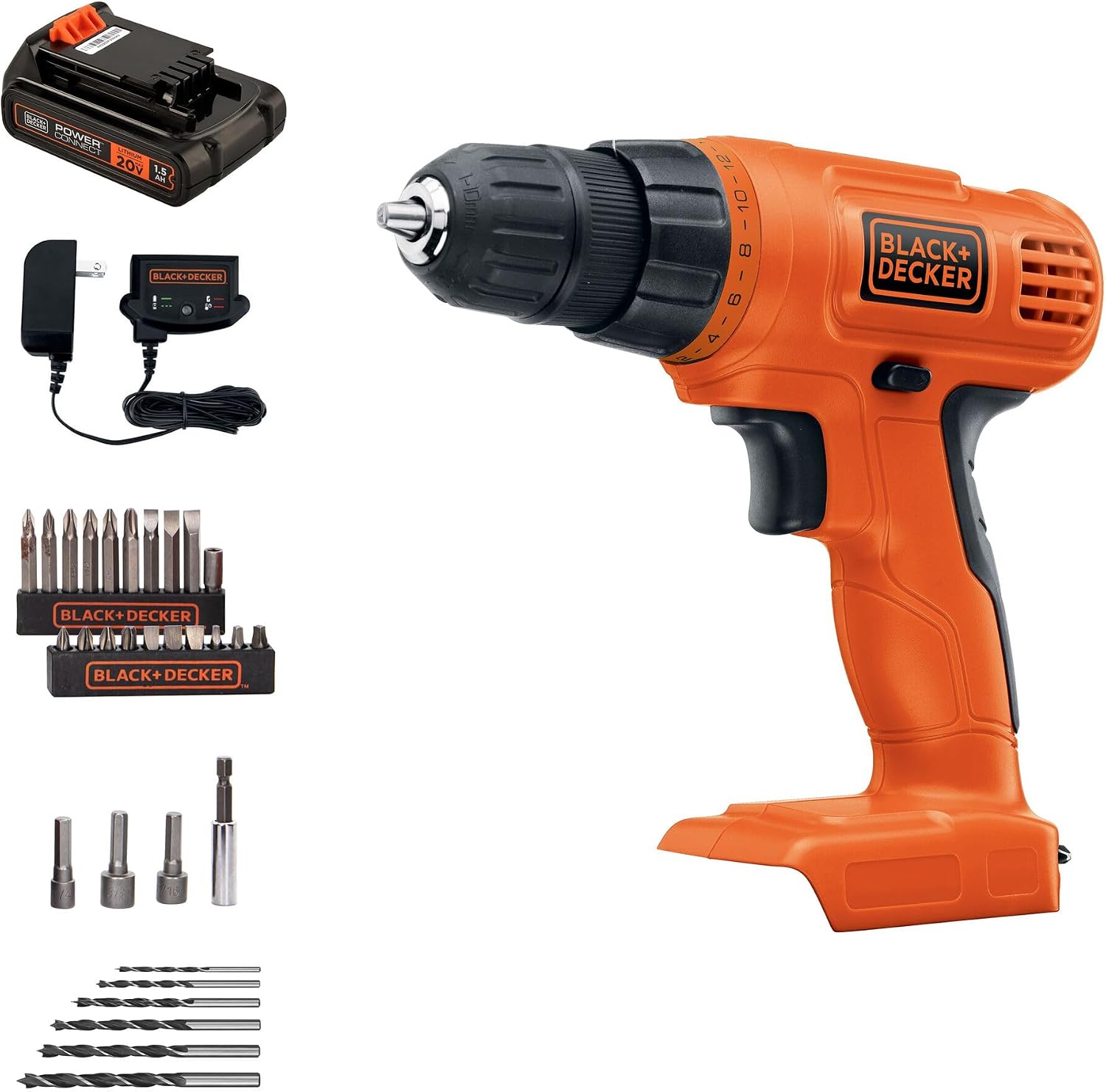 BLACK+DECKER 20V MAX Cordless Drill Driver with Bit Set