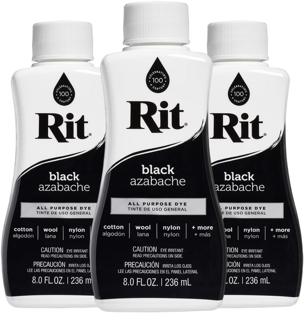 Rit All-Purpose Liquid Dye, Black, 3 Pack