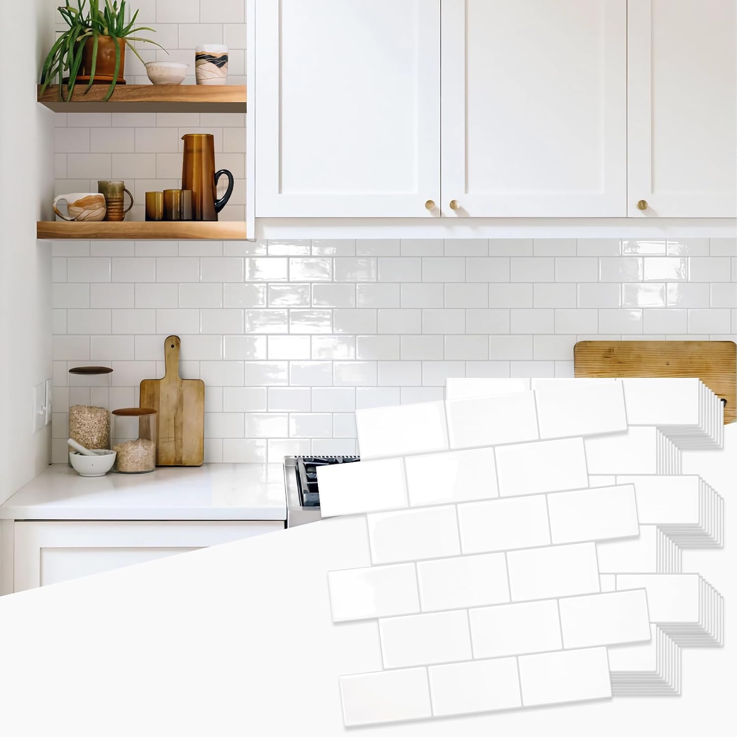 STICKGOO Subway Tile Peel and Stick Backsplash, 12 x 12 Inch