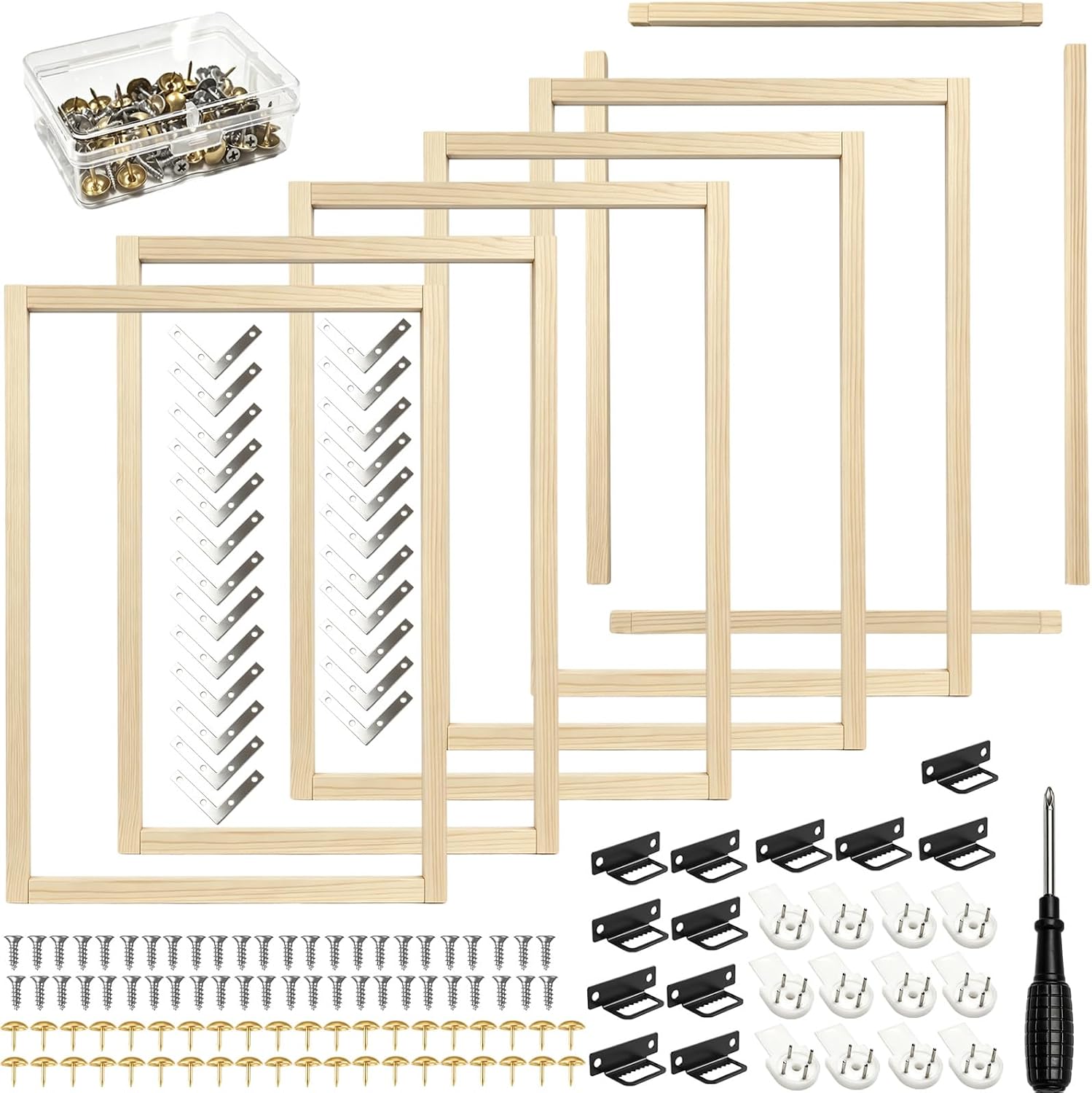 Canvas Stretcher Bars, 16 x 20 Inch, 6 Pack, DIY Wood Frame Kit