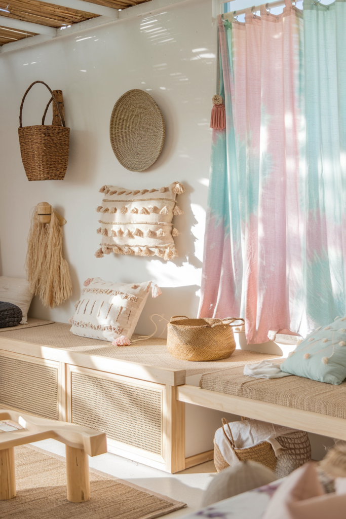 Tie-dye curtain refresh adding color and personality to a room