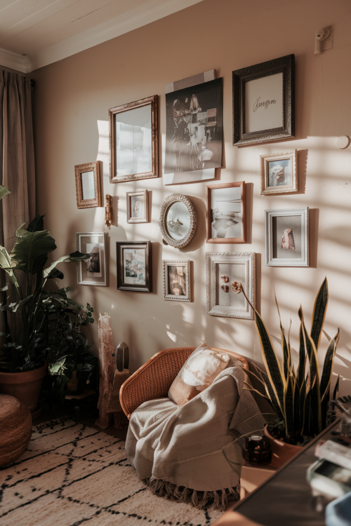 Gallery wall reflecting personal style and memories
