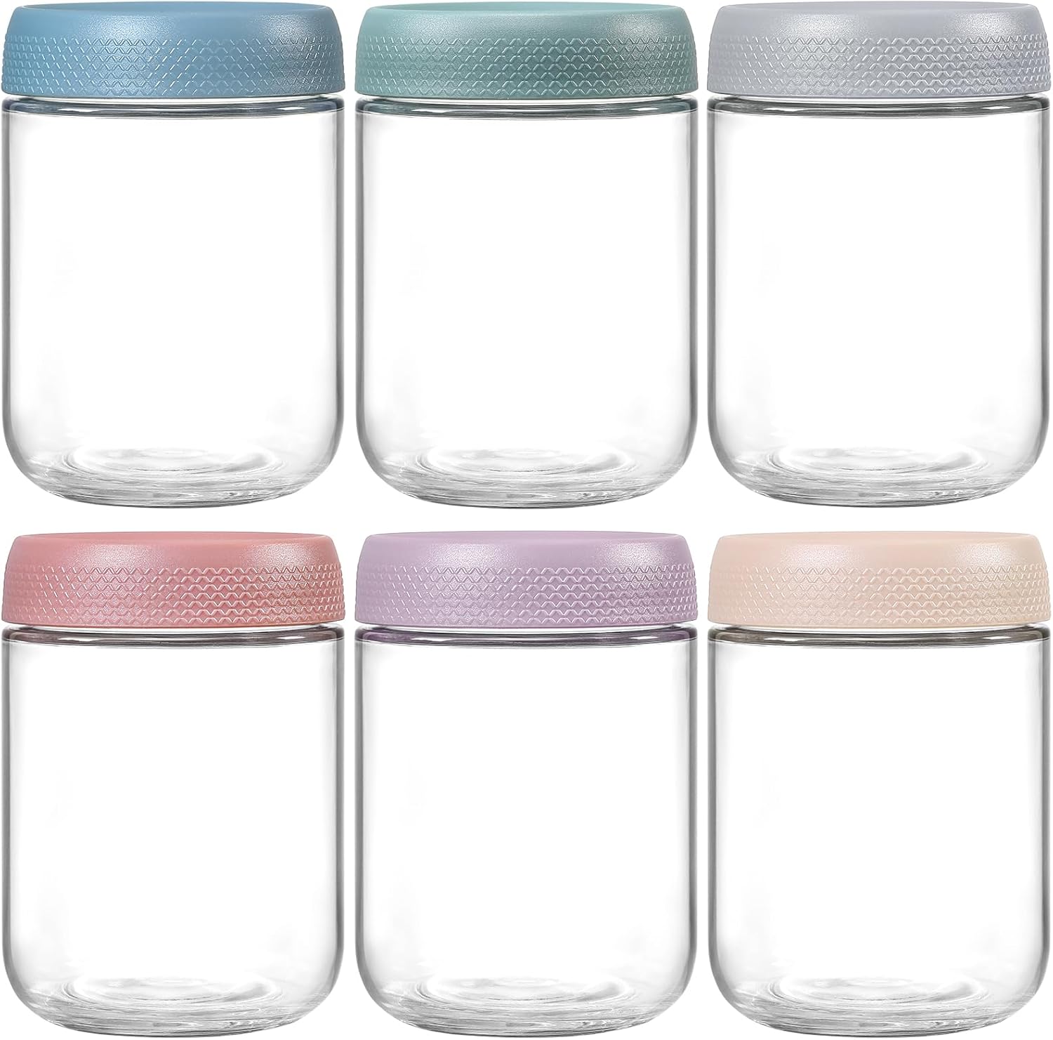 NETANY 6-Pack 16 oz Glass Jars with Airtight Lids