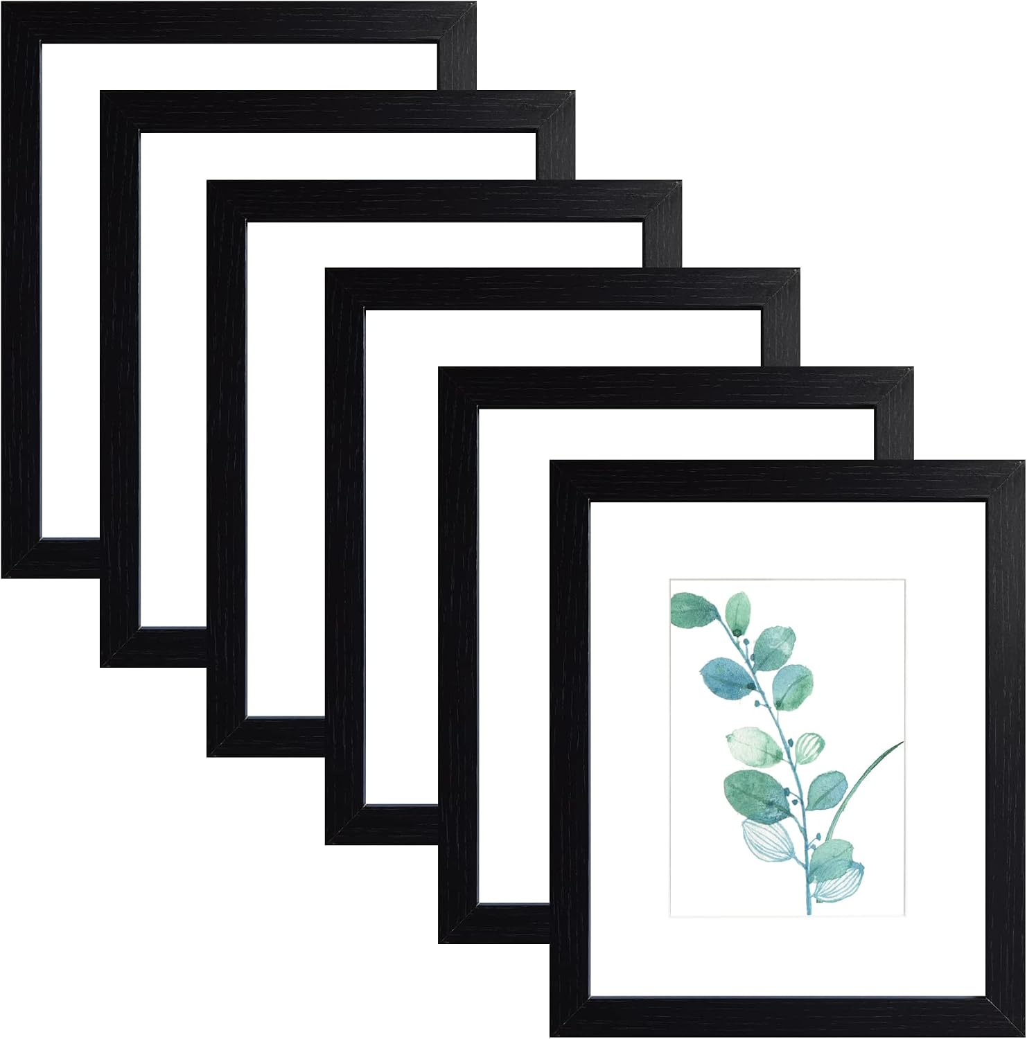 Black 8x10 Wood Picture Frames, 6-Pack