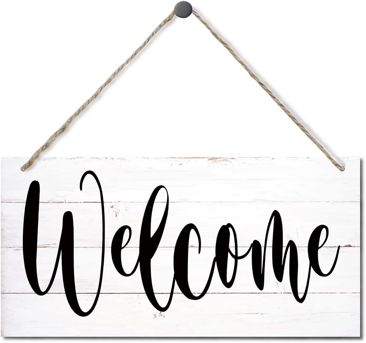 Hanging Wood Welcome Sign