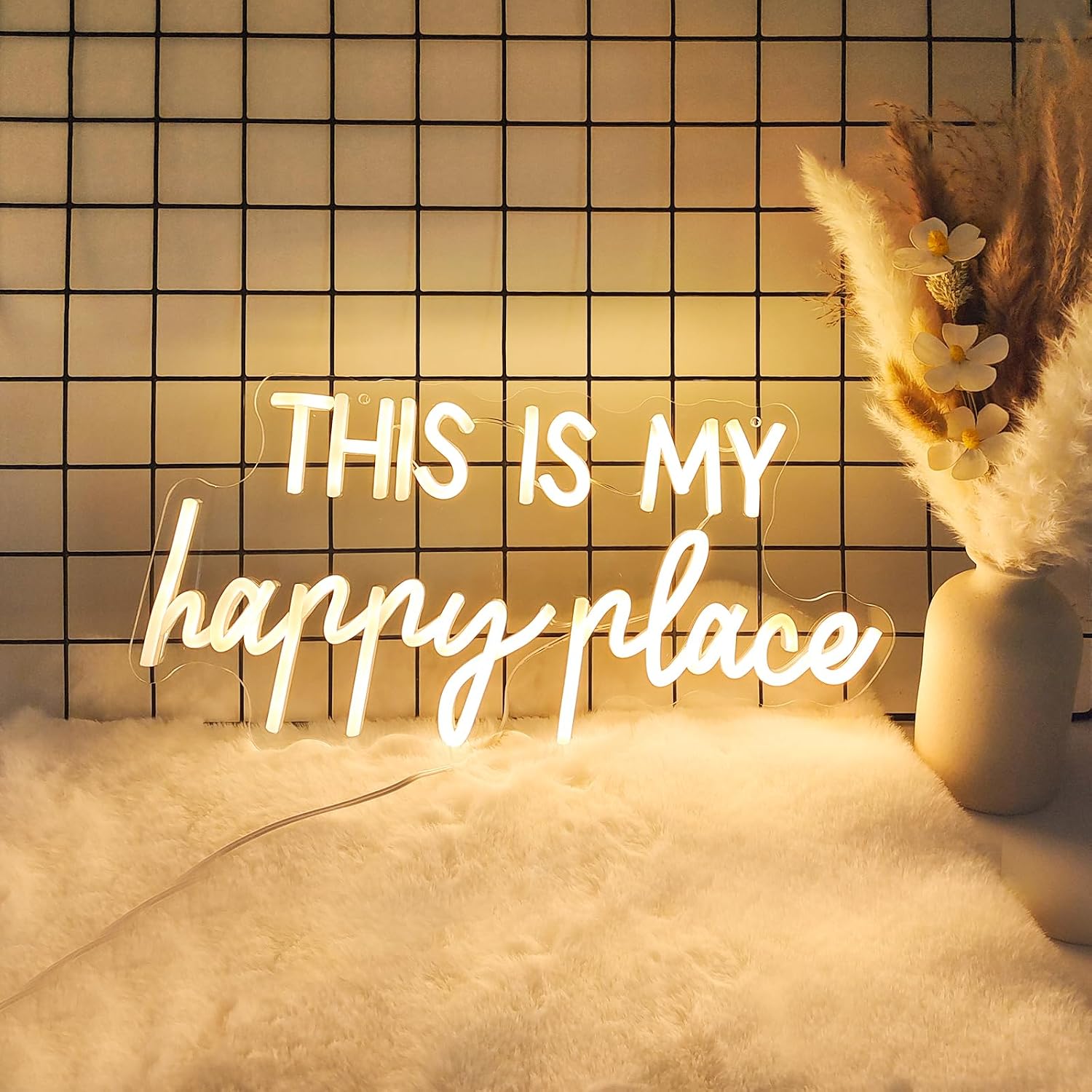 This Is My Happy Place Neon Sign for Wall Decor, LED