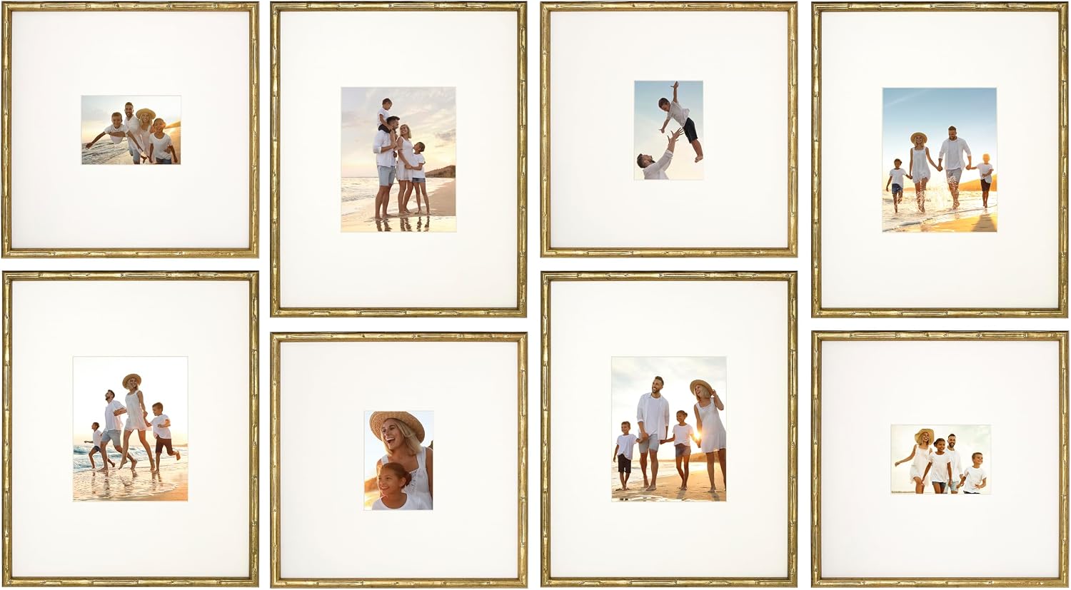 Camden Reed Arcadia Gallery Wall Frame Set, Matted, 8 Piece, Antique Gold