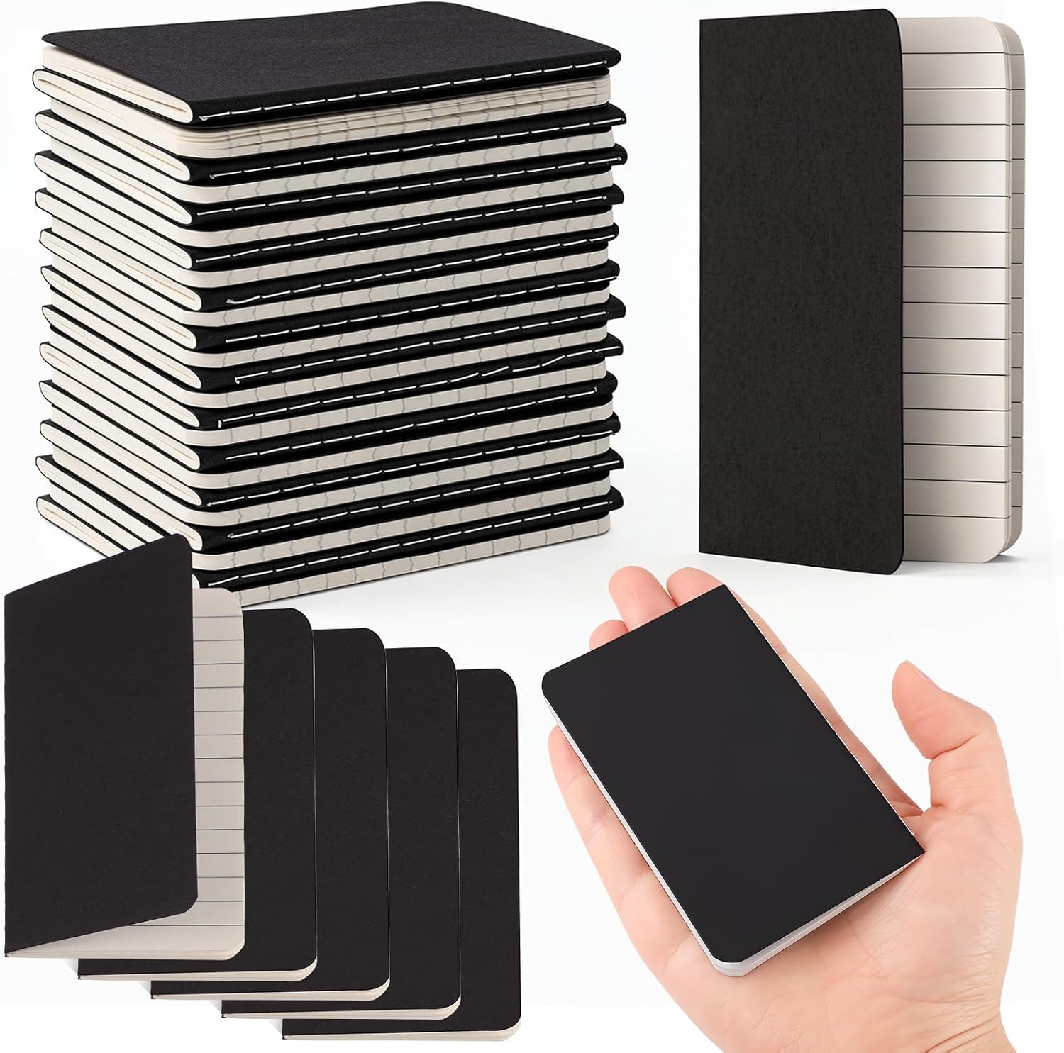 BESARME 24 Pcs Mini Pocket Notebooks, Travel Journal Memo Notepads