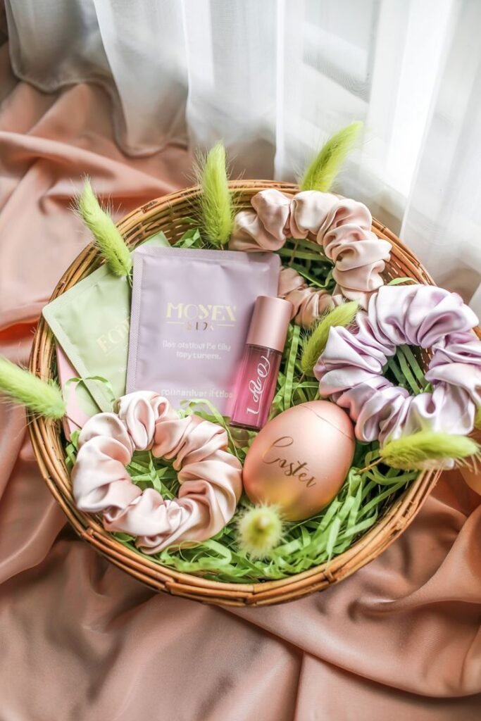 Bath bombs and self-care minis styled as Easter basket stuffers