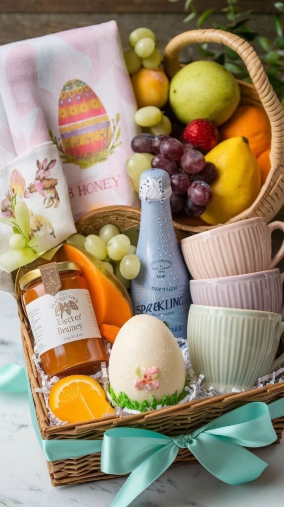 Handmade DIY items and a handwritten note styled as a meaningful Easter basket stuffer