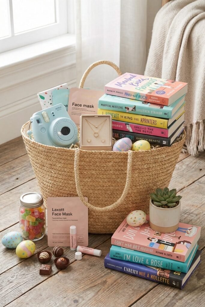Small books and journals styled as Easter basket stuffers