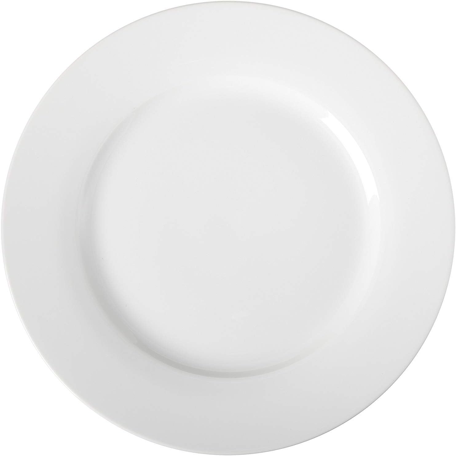 Amazon Basics 6-Piece White Dinner Plate Set, 10.5 Inch