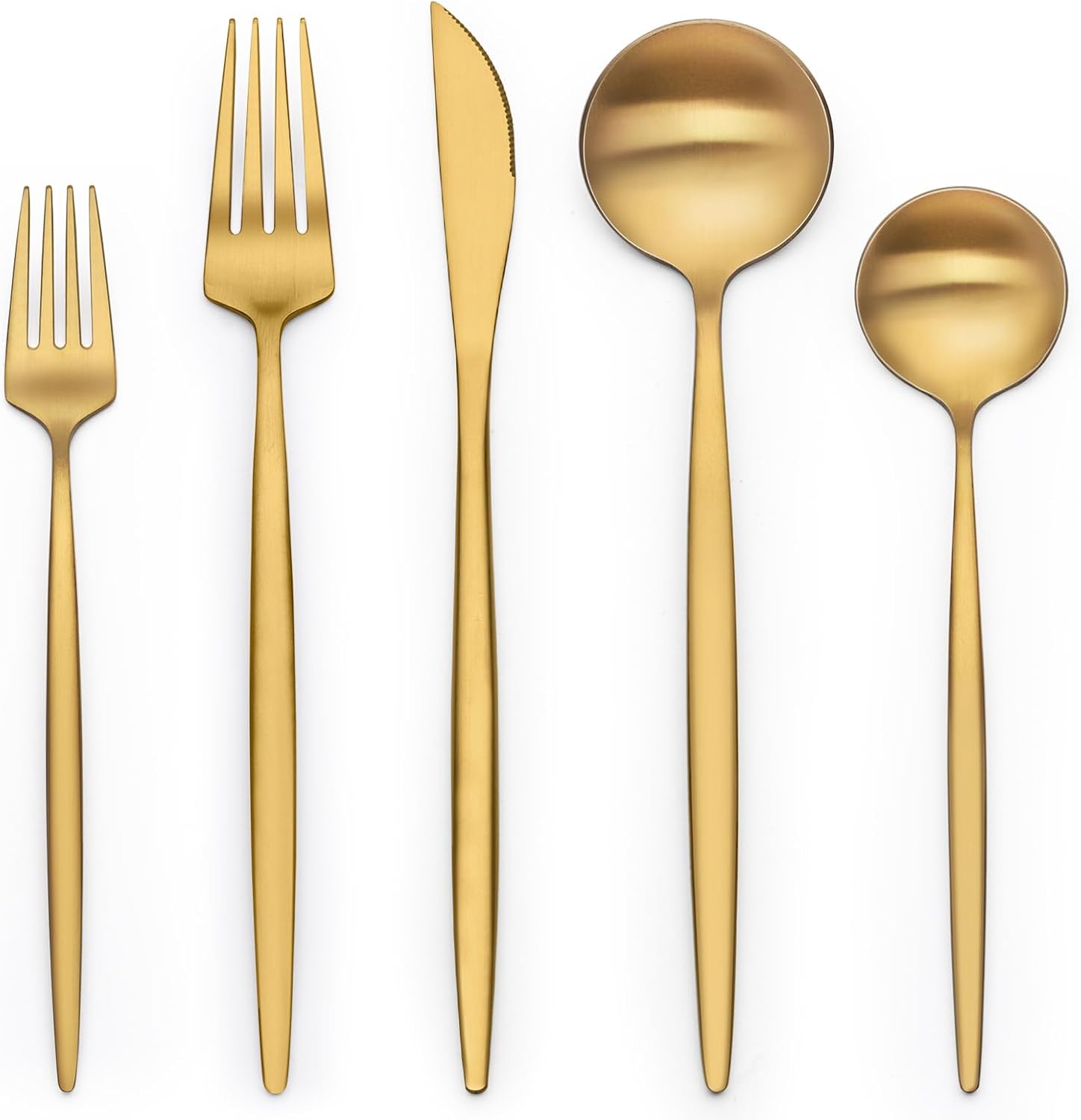 Terlulu 40 Piece Gold Stainless Steel Flatware Set for 8