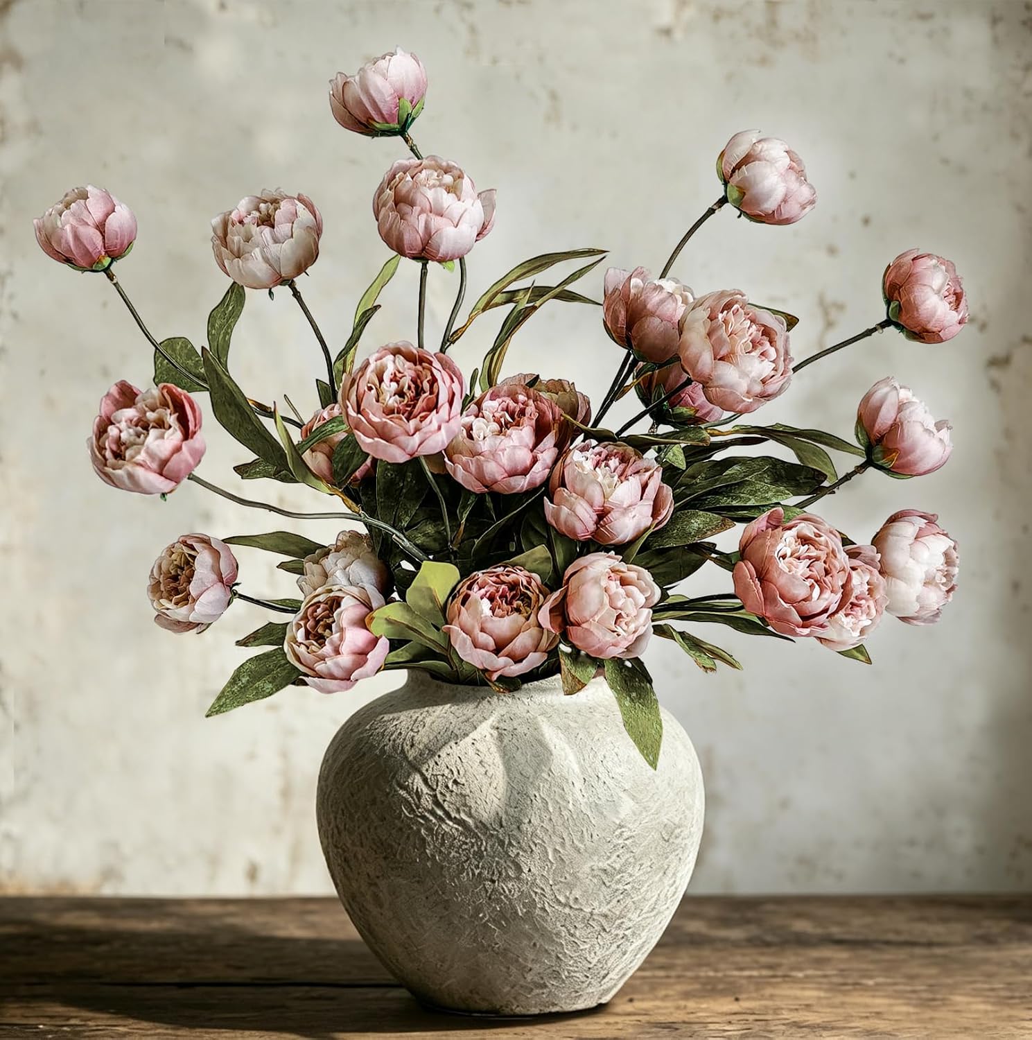 Artificial Peony Flowers for Vase, 6 Pcs