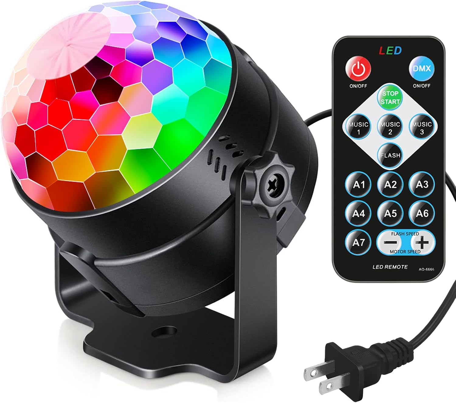 Luditek Sound Activated Party Lights with Remote, DJ Disco Ball Strobe