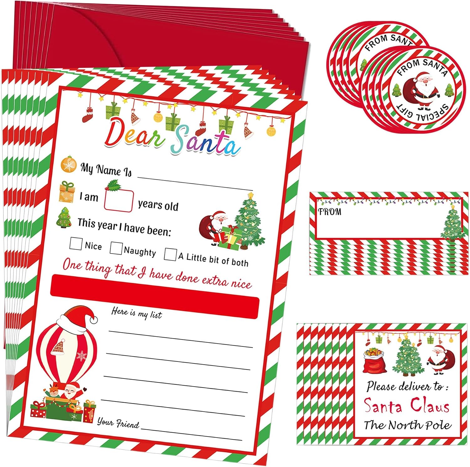 Santa Letter Kit, Official Christmas Letters to Santa and Wish List