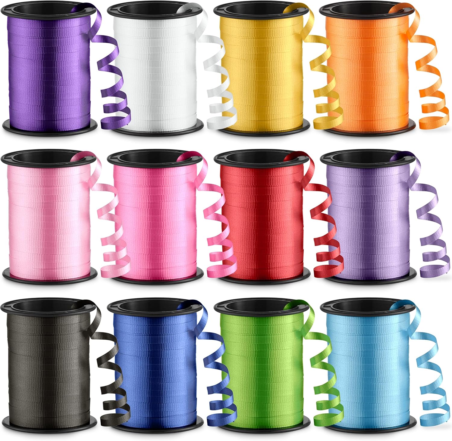Curling Ribbon for Gift Wrapping, 12 Rolls, Assorted Colors