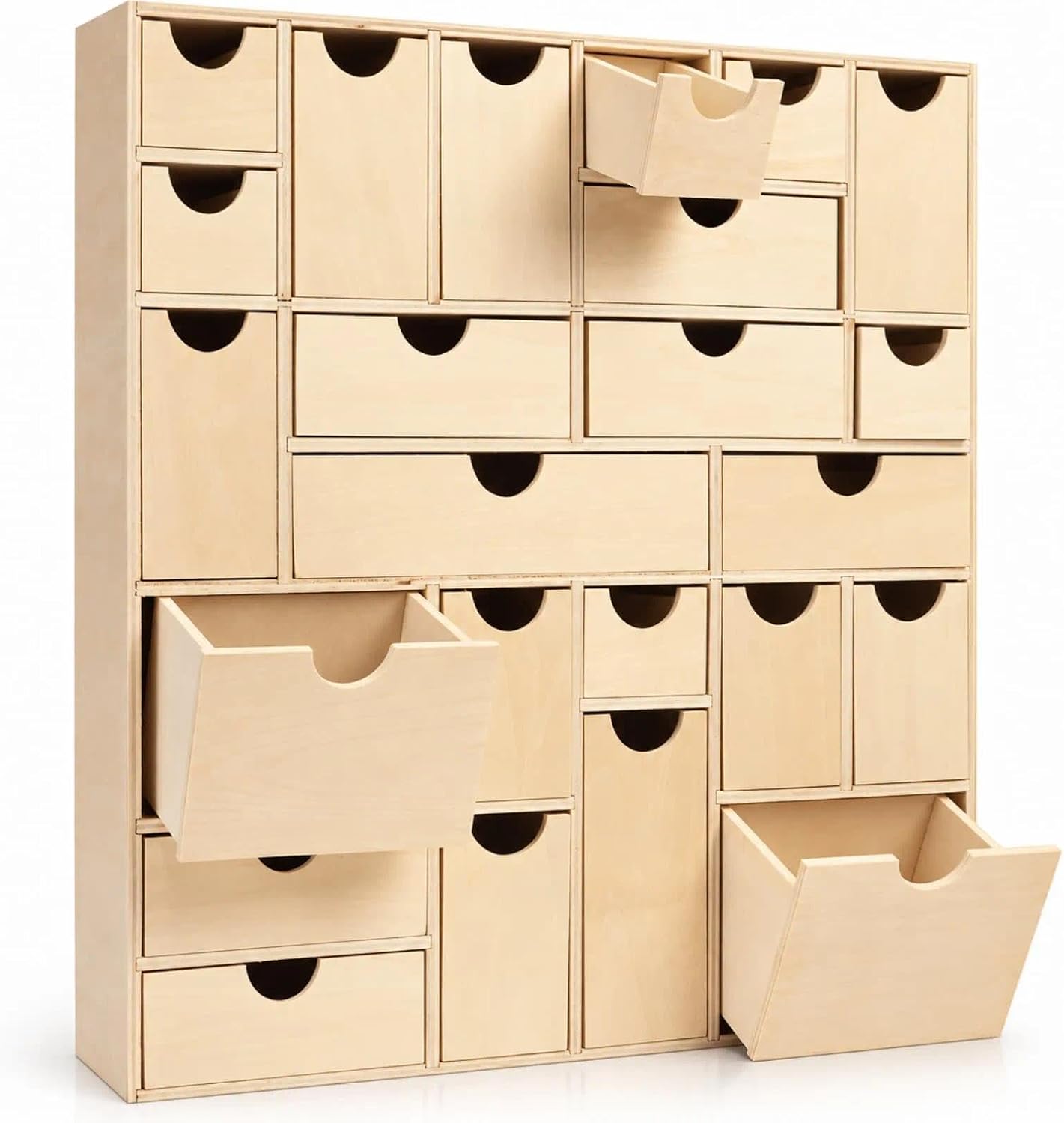 DIY Craft Wooden Empty Advent Calendar with Drawers to Fill
