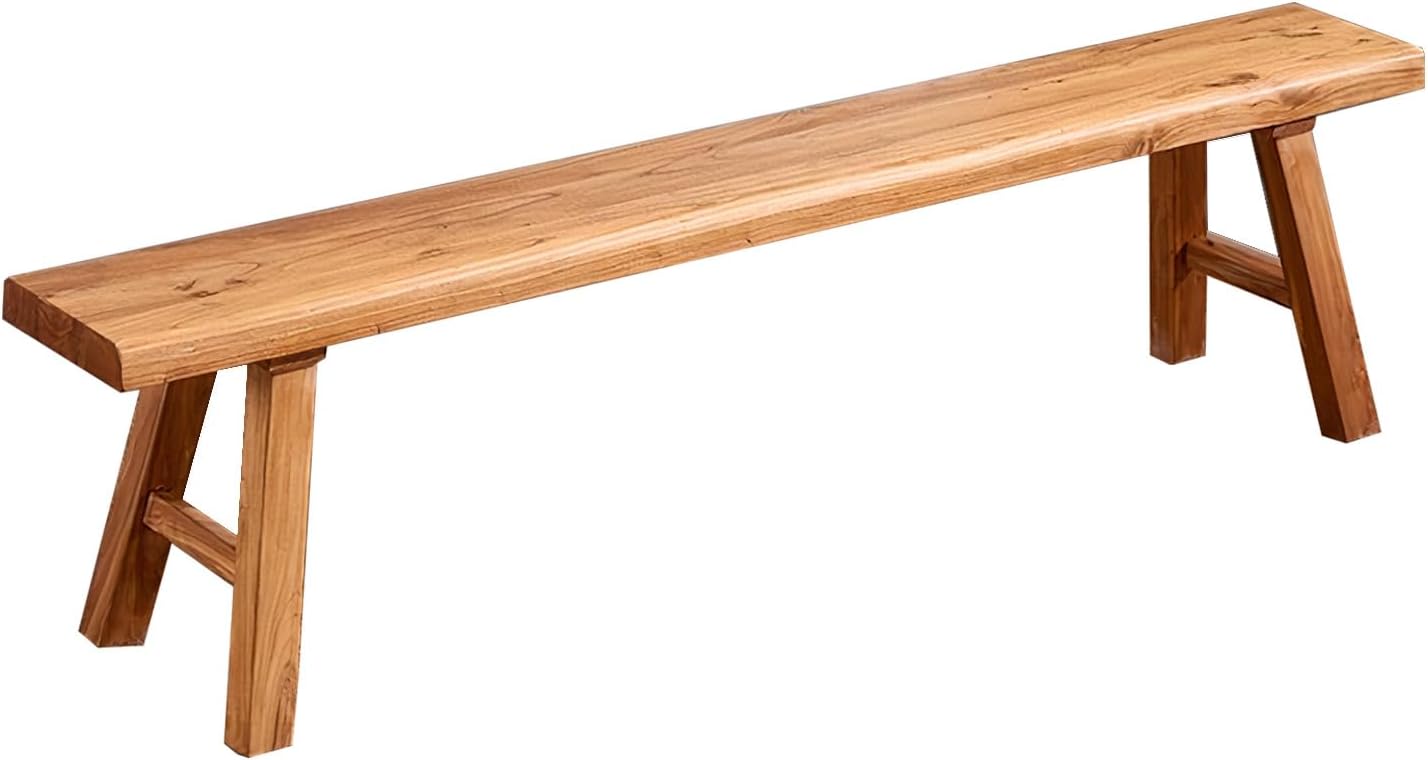Rustic Farmhouse Narrow Entryway Wooden Bench, Slim Skinny Design