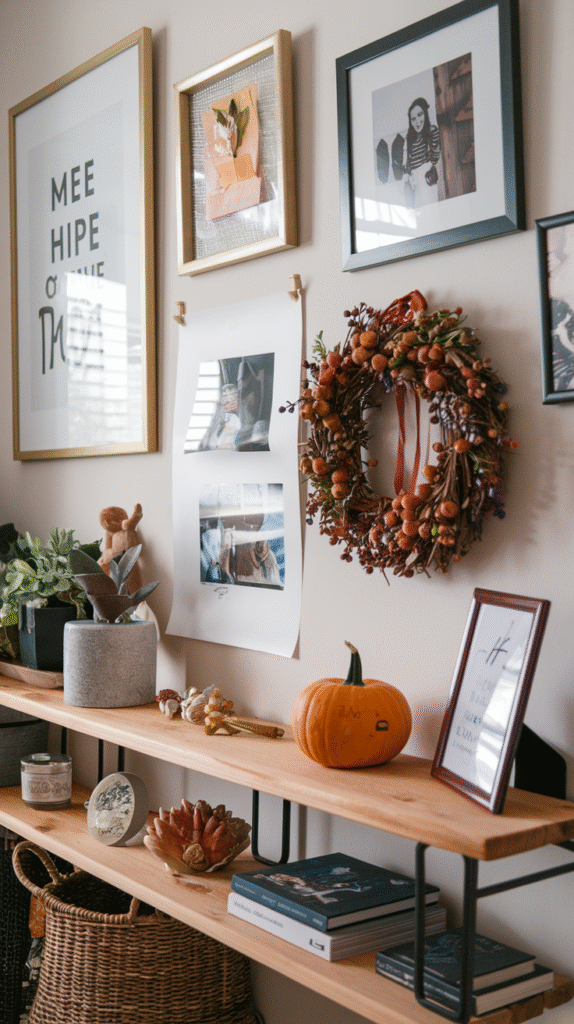 Personal touches making the functional wall feel like home