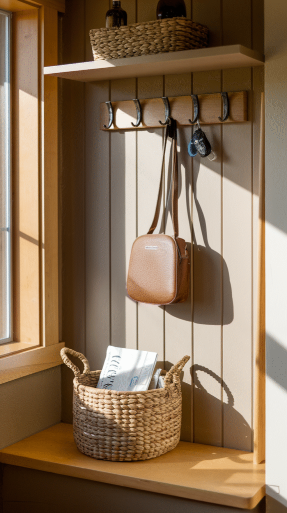 Functional entryway wall solving daily clutter problems