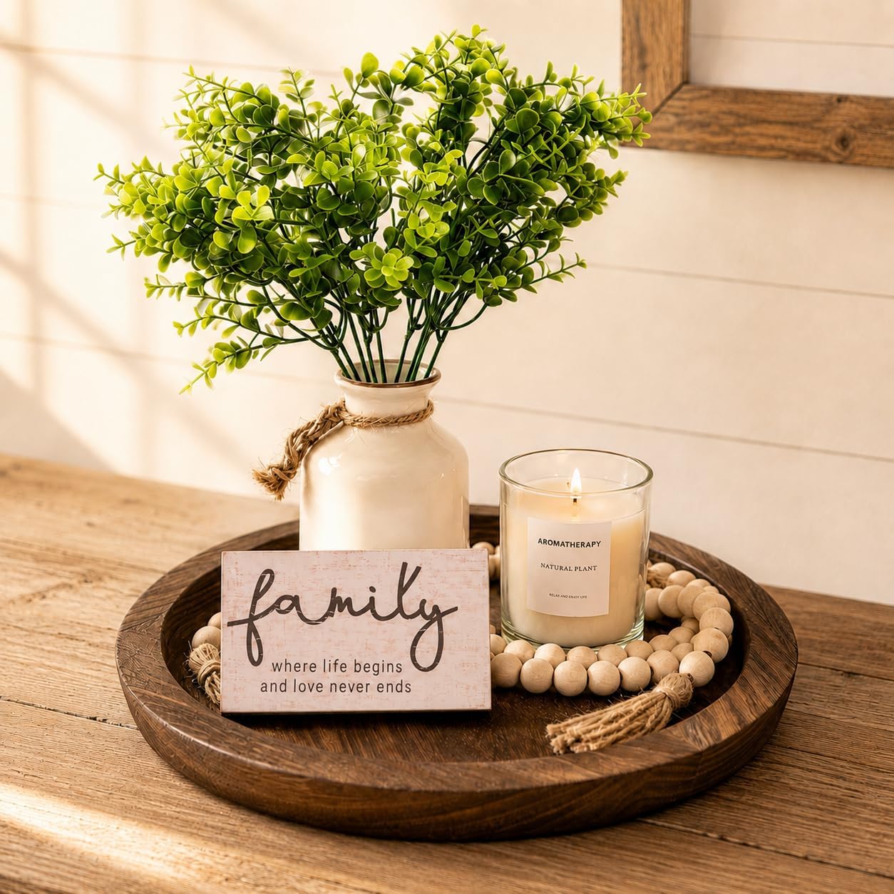 Rustic Farmhouse Decor Set of 6 for Coffee Table