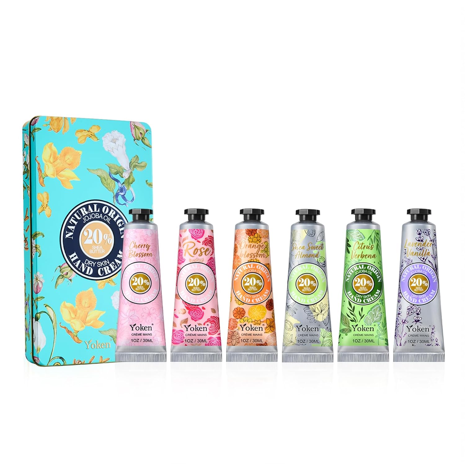 Yoken 20% Shea Butter Hand Cream Gift Set, 6 x 1 oz Travel Size