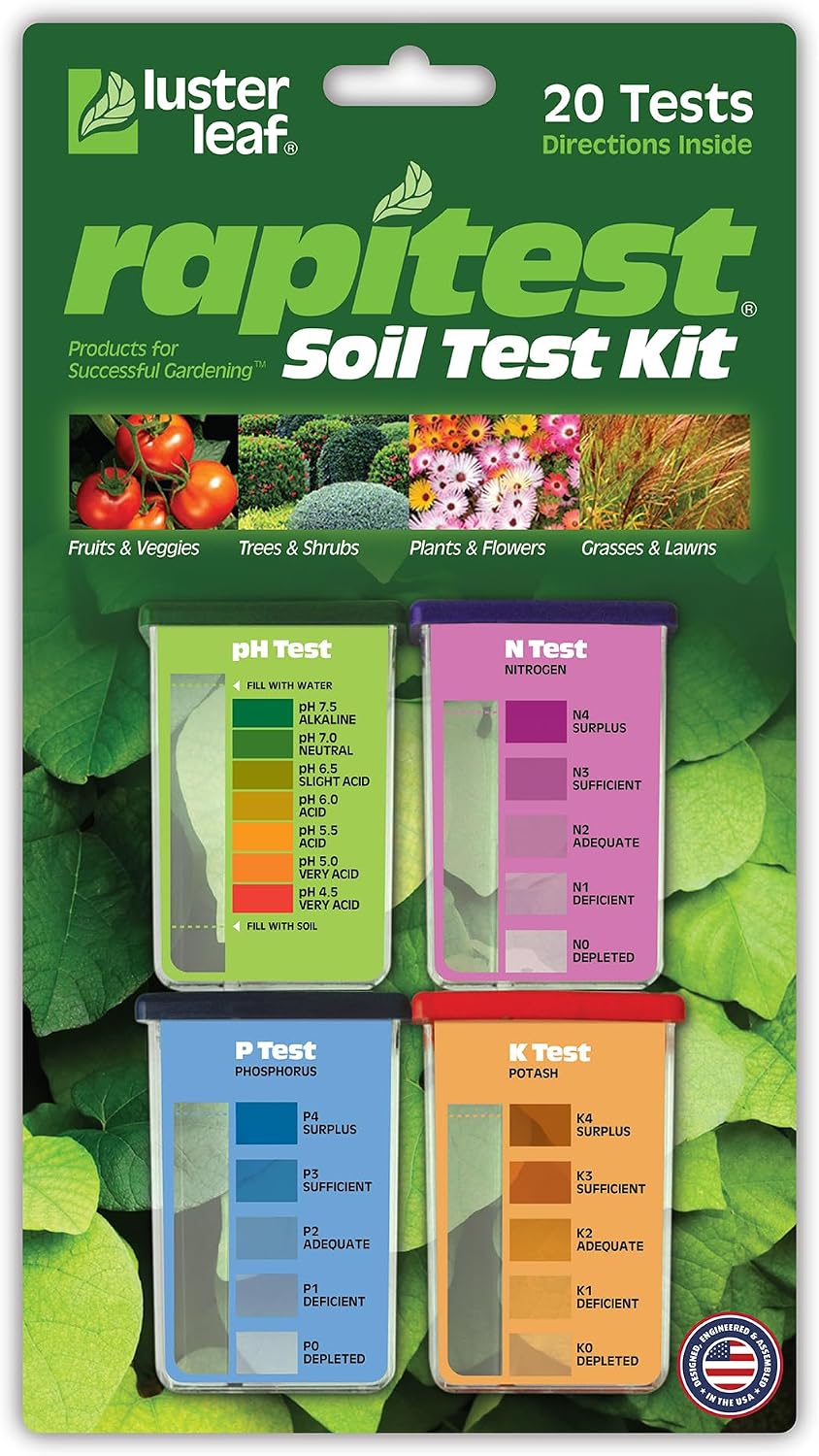 Rapitest Soil Test Kit for Gardens, Vegetables, Flowers and Lawns