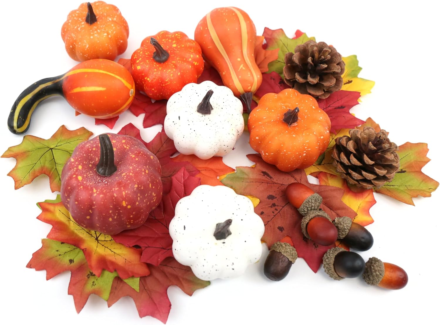 Realistic Mini Artificial Pumpkins Fall Decor Set, 36 Pcs