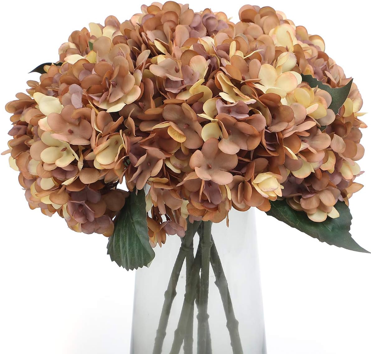 Kimura's Cabin Artificial Fall Hydrangea Flowers, 6 Pcs, Autumn Yellow