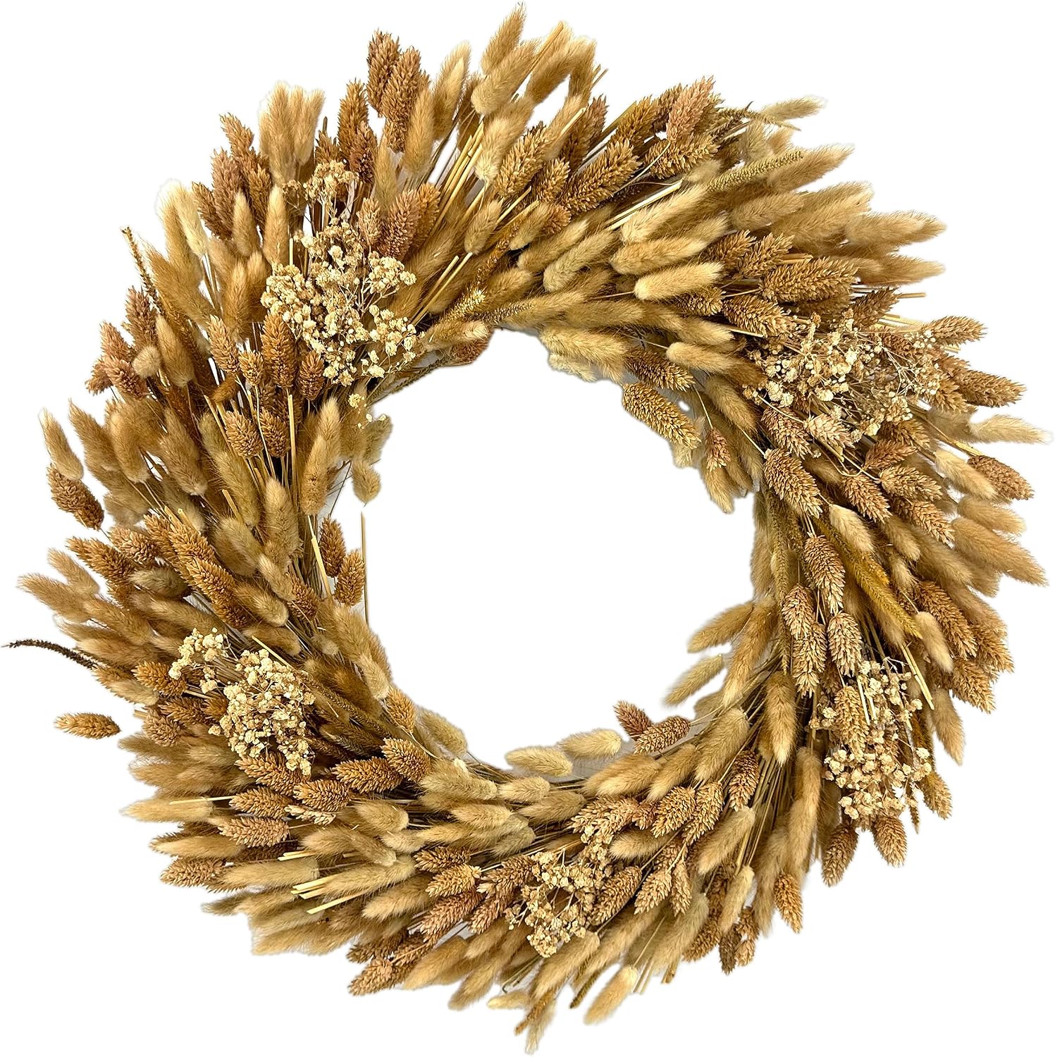 Galt International 21 Inch Preserved Golden Dried Wheat Fall Wreath