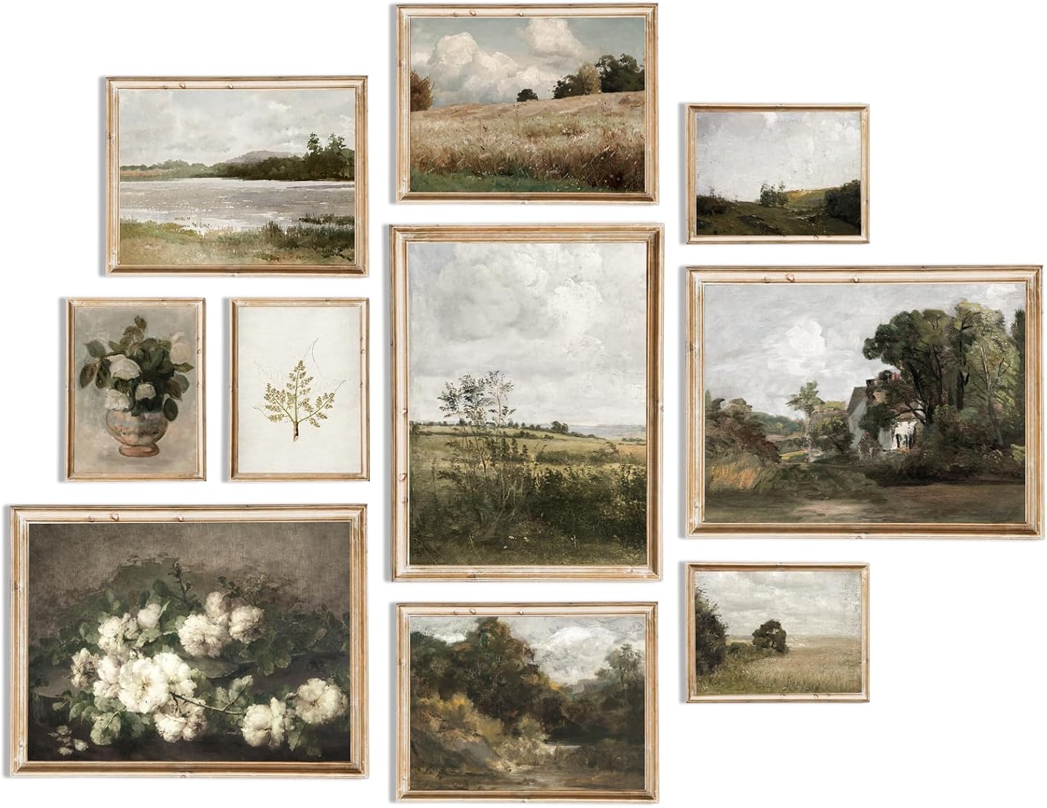 uniro Vintage French Country Farmhouse Wall Art Prints, Canvas