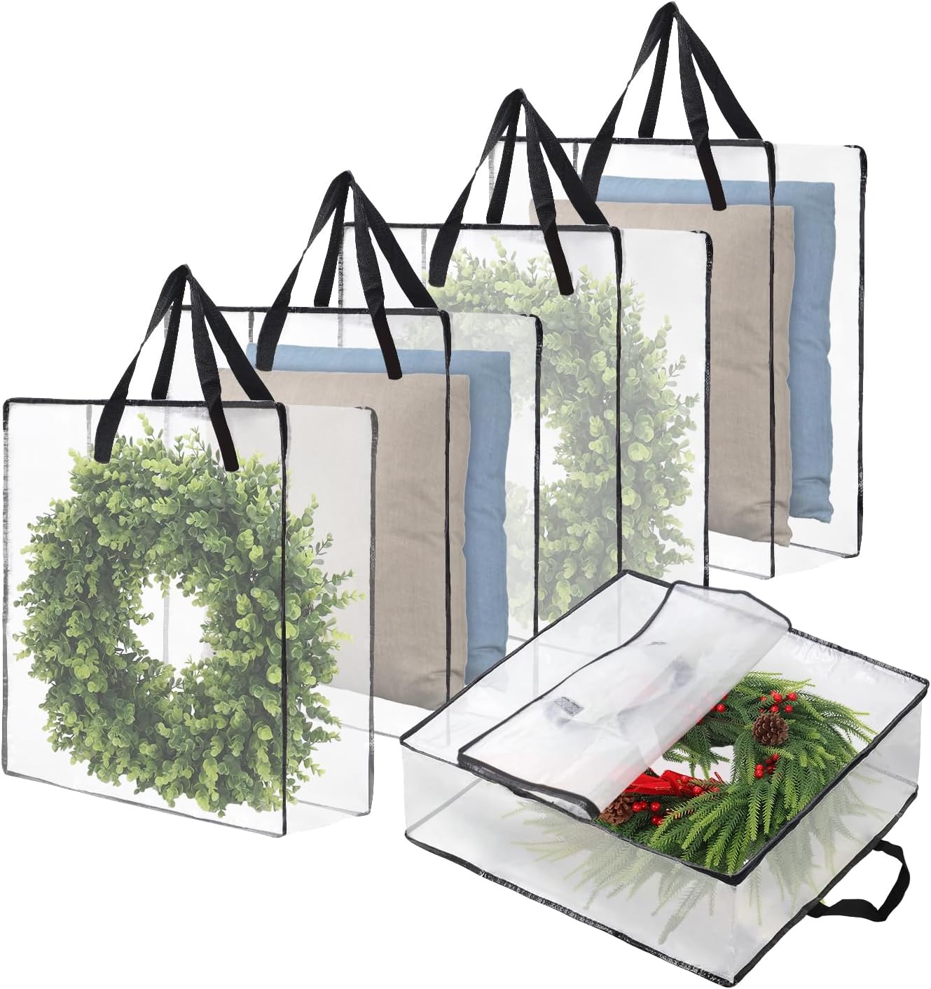 Wreath Storage Bags, 5 Pack, 26 Inch, 95 L Storage Containers