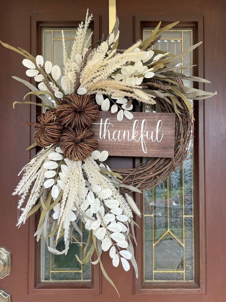 A fall wreath color palette setting the tone for the whole look