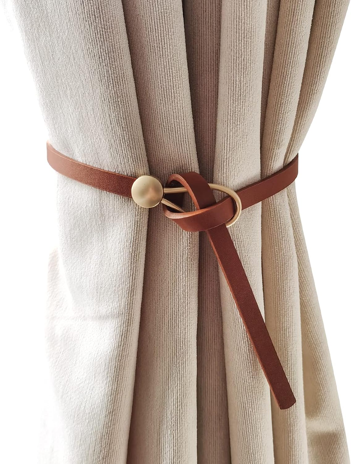 Vintage Style Leather Curtain Rope Tiebacks, 4 Pcs