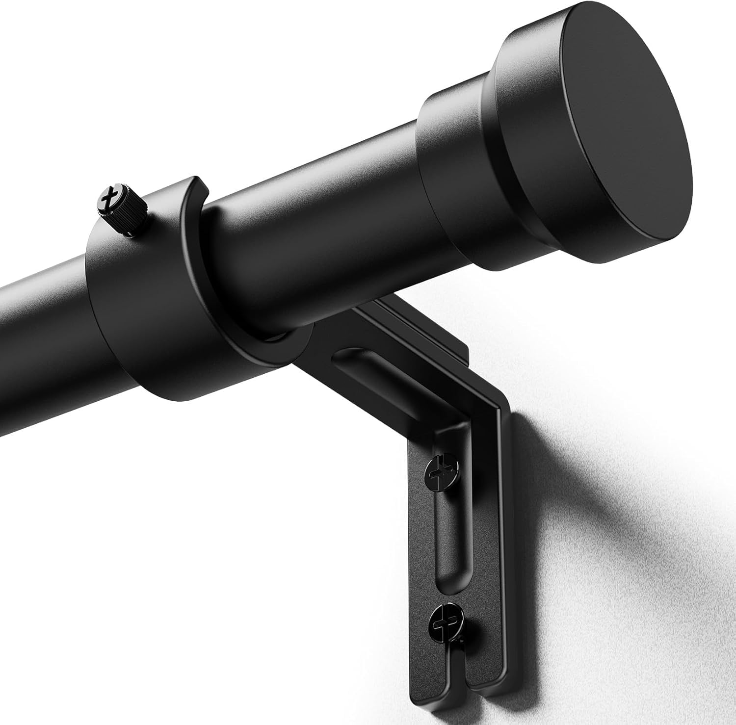 YaFex Heavy Duty Adjustable Curtain Rod, 1 Inch, 32 to 144 Inch, Black